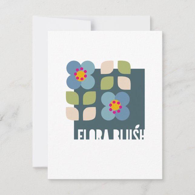 FLORA BLUSH - Modern Floral Invitation Card (Front)