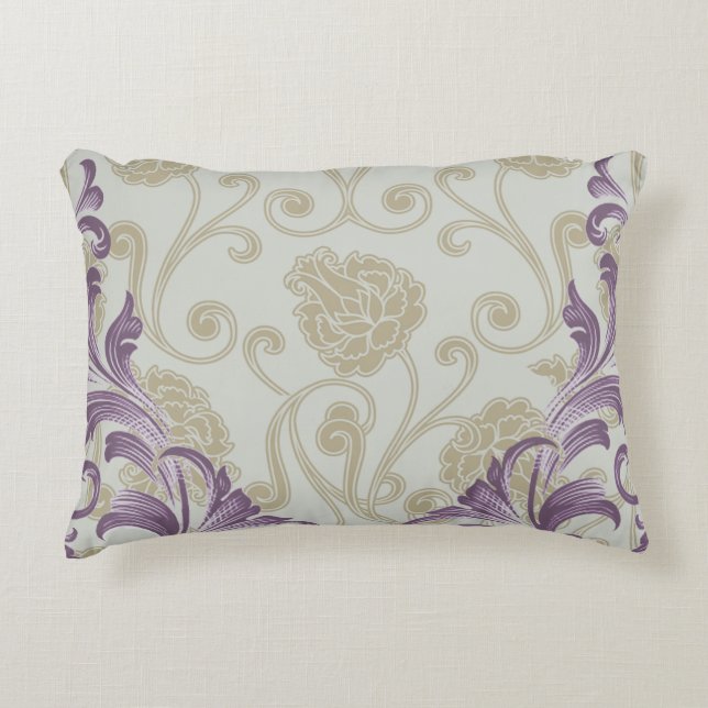 Flora Brazilica | teal pink quatrefoil floral Decorative Pillow (Front)
