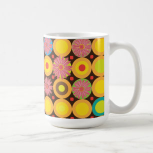Flora circles pattern coffee mug