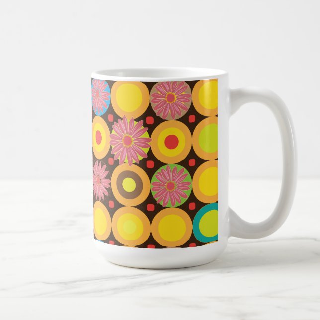 Flora circles pattern coffee mug (Right)