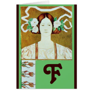 FLORA / DAME AU MONOGRAMME AUX ROSES BLANCHES