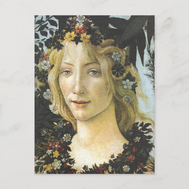 Flora (detail of Primavera) Botticelli Fine Art Postcard (Front)