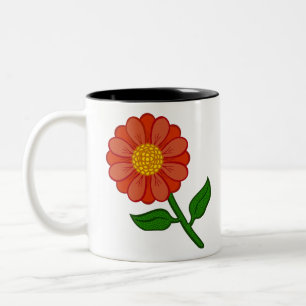 Flora Flower Plant Red Flower Two-Tone Coffee Mug