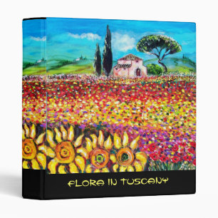 FLORA IN TUSCANY/ Fields ,Poppies and Sunflowers Binder