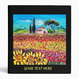 FLORA IN TUSCANY/ Fields ,Poppies and Sunflowers Binder