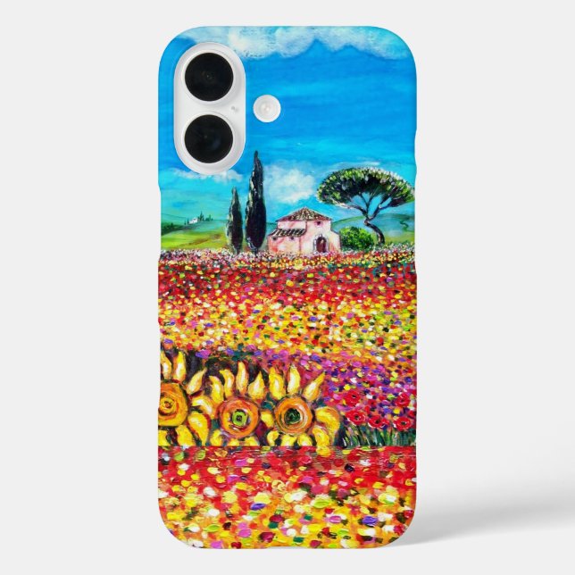 FLORA IN TUSCANY/ Fields ,Poppies and Sunflowers Case-Mate iPhone Case (Back)