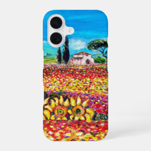 FLORA IN TUSCANY/ Fields ,Poppies and Sunflowers iPhone 16 Case