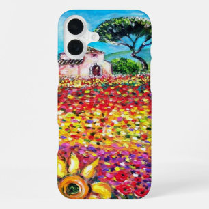 FLORA IN TUSCANY/ Fields ,Poppies and Sunflowers iPhone 16 Plus Case