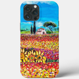 FLORA IN TUSCANY/ Fields ,Poppies and Sunflowers iPhone 13 Pro Max Case