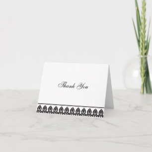 Flora Notecard-Black/White Thank You Card