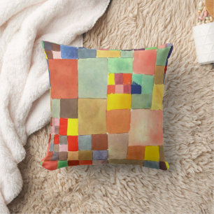 Flora on Sand by Paul Klee, Abstract Art Throw Pillow