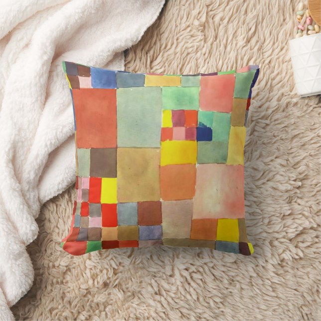 Flora on Sand by Paul Klee, Abstract Art  Throw Pillow (Blanket)