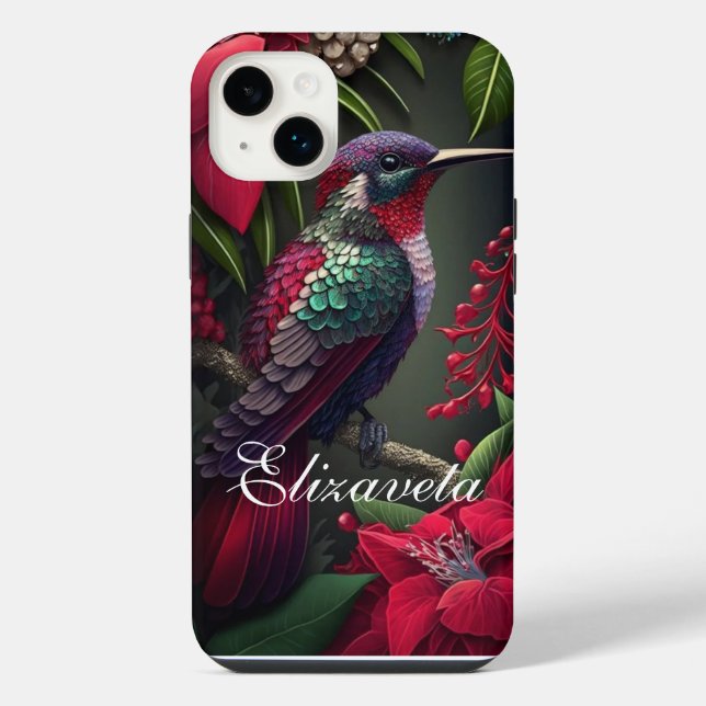 Flora Personalized bird Name iPhone Case (Back)
