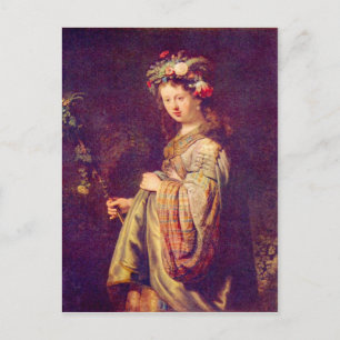 Flora (portrait of Saskia as Flora) by Rembrandt Postcard