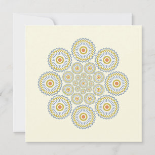 Flora Solara Note Card in Orange, Gold and Grey