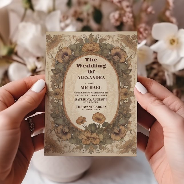 Flora Vintage Art Nouveau Wedding Invitation (Creator Uploaded)