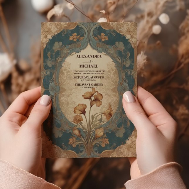 Flora Vintage Art Nouveau Wedding Invitation (Creator Uploaded)
