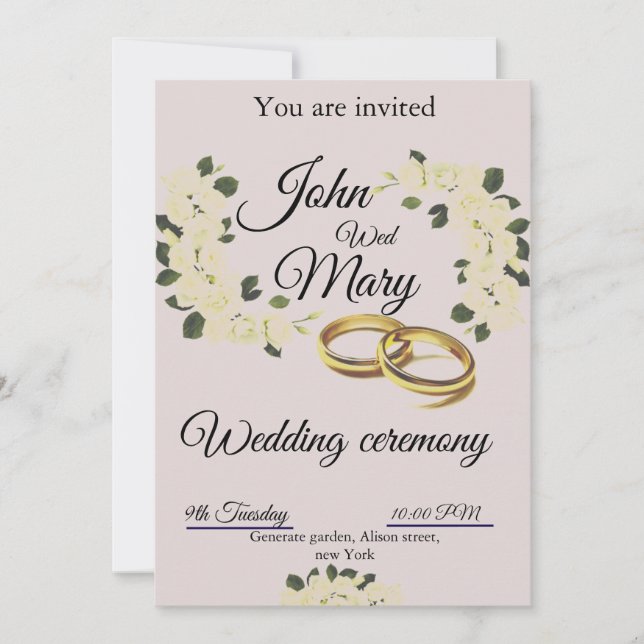Flora Wedding invitation card (Front)