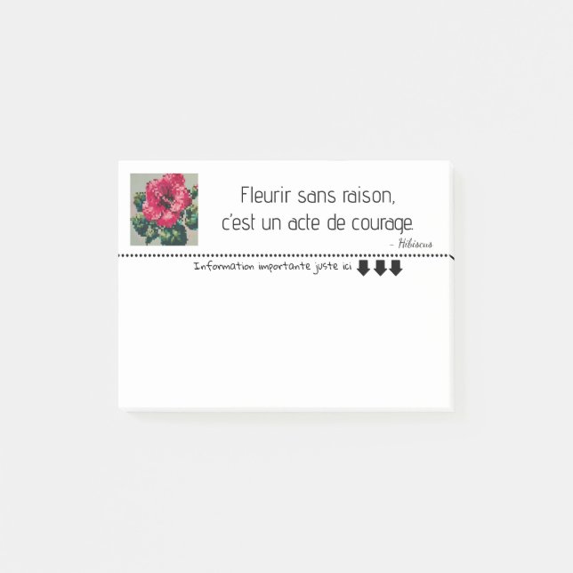  Floraison Hibiscus délicate en pixel art  Post-it Notes (Front)