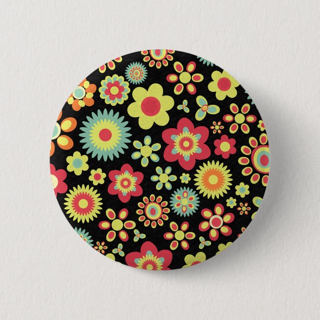 Floral 100113 2 inch round button (Front)