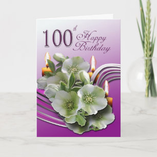 Floral 100th Birthday Congratulations Card