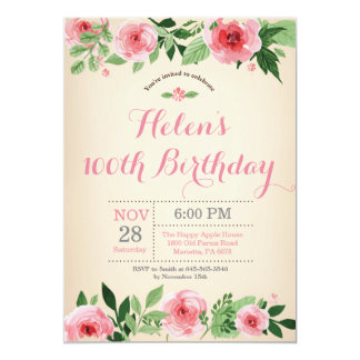 100th birthday invitation