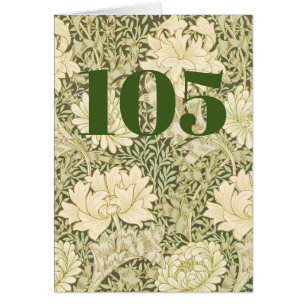 Floral 105th Birthday Folded Greeting Card