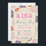 Floral 16th Birthday Invitation Pink Roses<br><div class="desc">Floral 16th Birthday Invitation. Pink Purple Orange Roses. Women,  Lady,  Girl Birthday. 13th 15th 16th 18th 20th 21st 30th 40th 50th 60th 70th 80th 90th 100th,  Any Ages. For further customization,  please click the "Customize it" button and use our design tool to modify this template.</div>