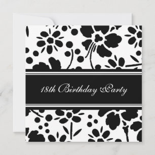 Floral 18th Birthday Party Invitations