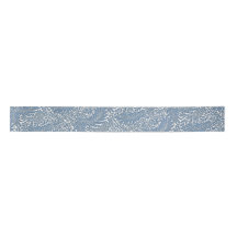 Floral 19th Century Pattern Blue on White Backgrou