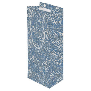Floral 19th Century Pattern Blue on White Backgrou Wine Gift Bag