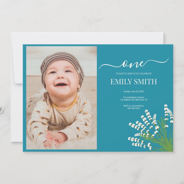 Floral 1st birthday card (Front)