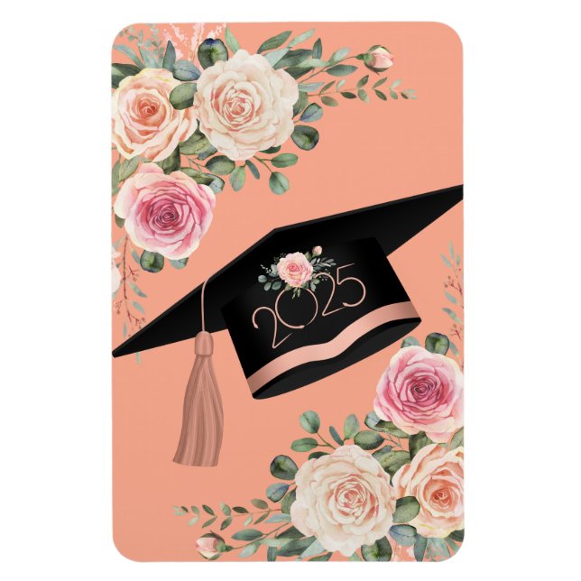 Floral 2025 Graduation Magnet (Vertical)