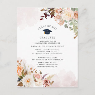 Floral 2025 Graduation Party Grad Invitation Postcard