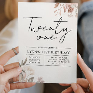 Floral 21st Birthday party Invitation