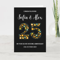 Floral 25th wedding anniversary greeting