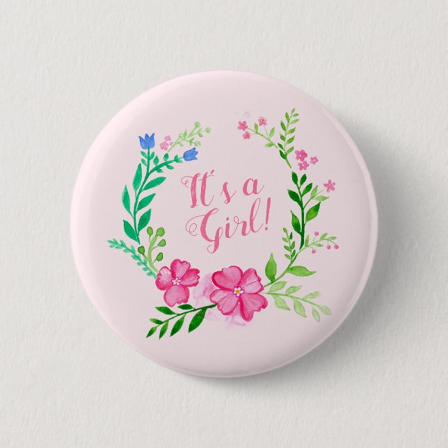 Floral 2 Inch Round Button (Front)