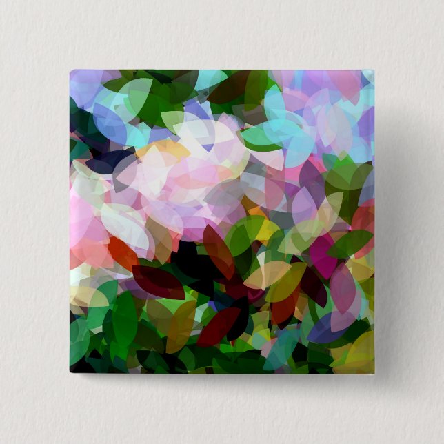 FLORAL 2 INCH SQUARE BUTTON (Front)