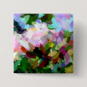 FLORAL 2 INCH SQUARE BUTTON