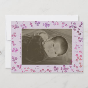 Floral 2 Photo Birth Announcement