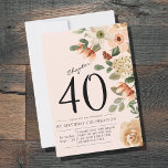 Floral 40th Birthday  Thank You Card<br><div class="desc">Say thank you to those who celebrated your 40th birthday with you. this vibrant design features colourful flowers with a modern twist. Every detail can be customized to create the perfect look for your event.</div>