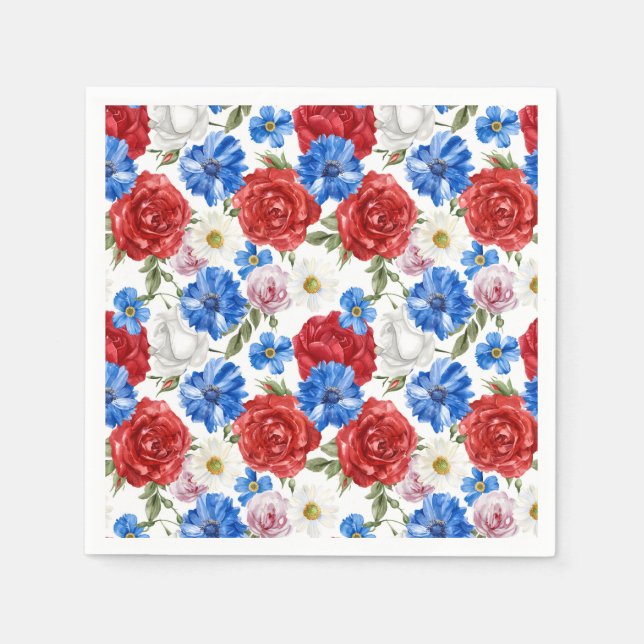 Floral 4th July Napkin (Front)