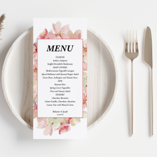 Floral 4x9 wedding Menu