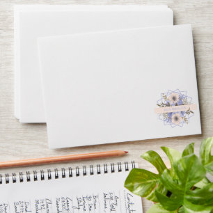 Floral 50 and Fabulous Violet Peach Rose Birthday Envelope