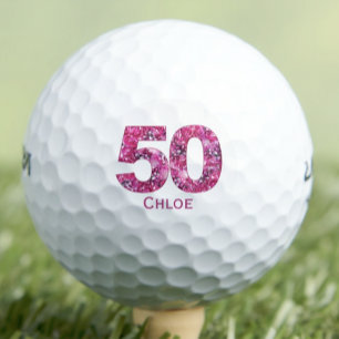 Floral 50th Birthday Gift for Niece – Custom Name Golf Balls