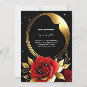 Floral 50th Birthday Invitation