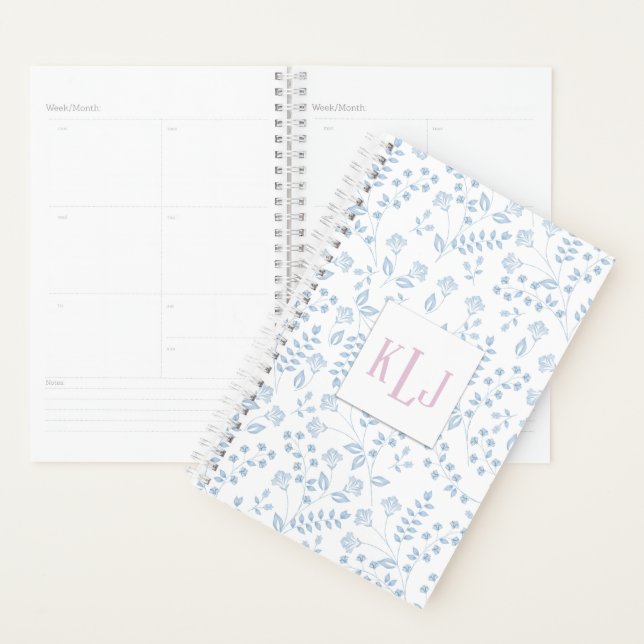 Floral 5.5" x 8.5" Spiral Weekly/Monthly Planner (Display)