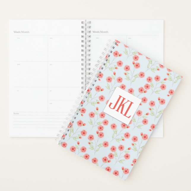 Floral 5.5" x 8.5" Spiral Weekly/Monthly Planner (Display)