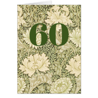 Floral 60th Birthday Folded Greeting Card