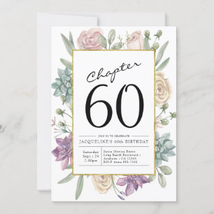 Floral 60th Birthday Invitation